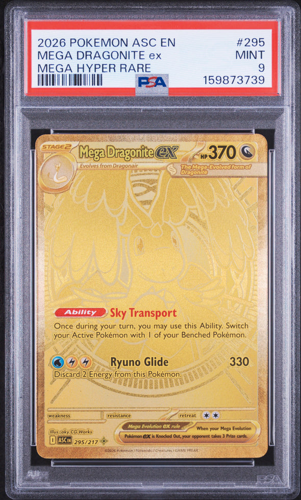 MEGA DRAGONITE ex (295) - POKEMON ASC EN-ASCENDED HEROES - MEGA HYPER RARE - MINT 9