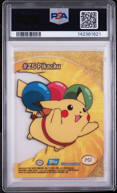 PIKACHU (PC1) - TOPPS POKEMON TV ANIMATION CLEAR CARDS - TV ANIMATION CLEAR CARDS - MINT 9