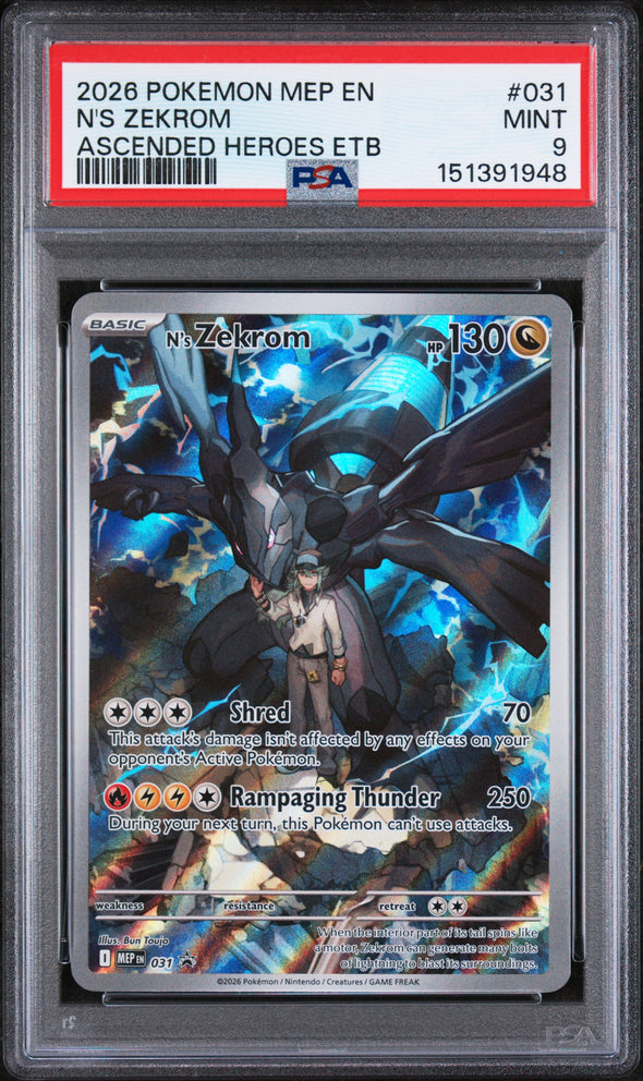 N'S ZEKROM (031) - POKEMON MEP EN-ME BLACK STAR PROMO - ASCENDED HEROES ETB - MINT 9