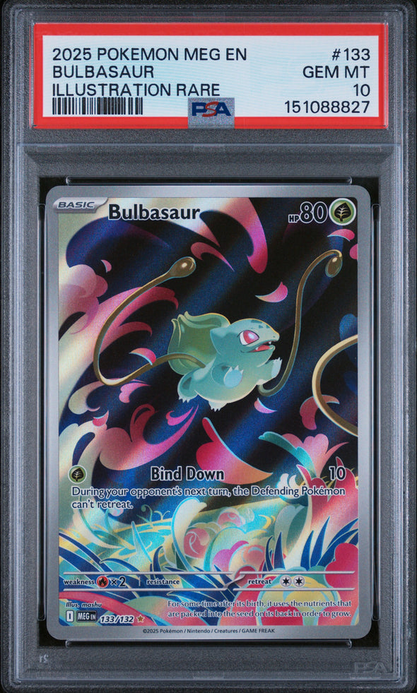 BULBASAUR (133) - POKEMON MEG EN-MEGA EVOLUTION - ILLUSTRATION RARE - GEM MT 10