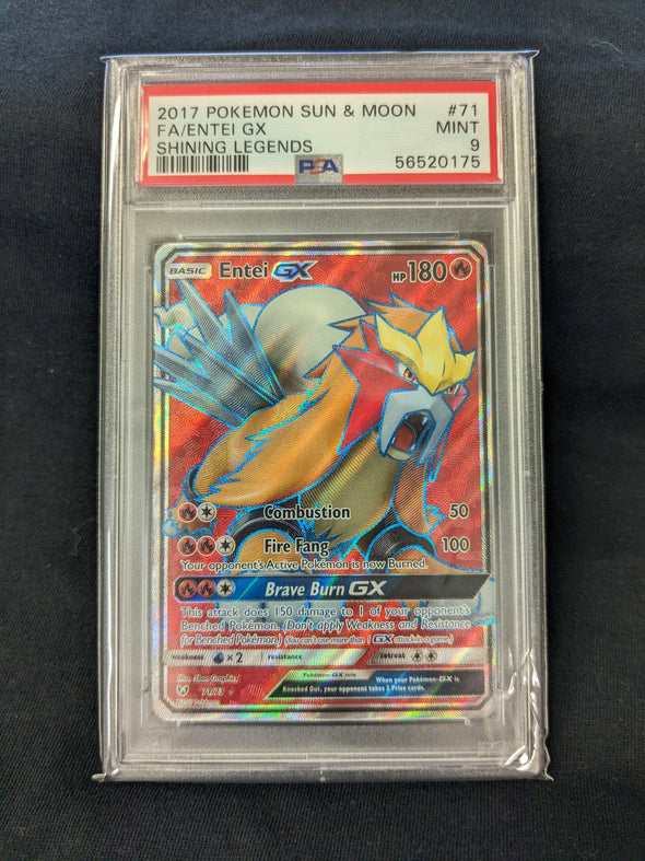 Entei GX - Shining Legends Ultra Rare - PSA Graded 9 MINT