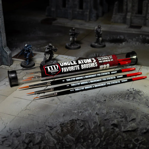 Monument Hobbies - PRO Synthetic Brush Set of 3: Uncle Atom's Favourite Brushes