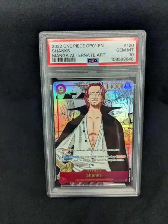 401 Games Canada - Shanks (Manga) (Alternate Art) - OP01-120 - Secret Rare - PSA Gem Mint 10 401 Games Canada - Shanks (Manga) (Alternate Art) - OP01-120 - Secret Rare - PSA Gem Mint 10
