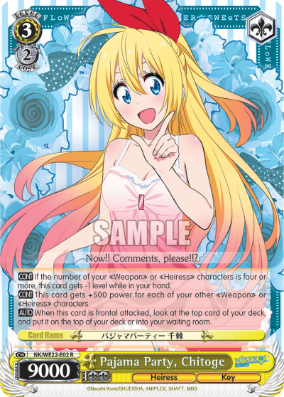 Pajama Party, Chitoge - NK-WE22-E02 - Rare (Parallel Foil) available at 401 Games Canada