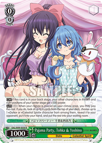 Pajama Party, Tohka & Yoshino - DAL/W99-E030 - Rare available at 401 Games Canada