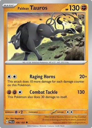 Paldean Tauros - 108/193 - Uncommon available at 401 Games Canada