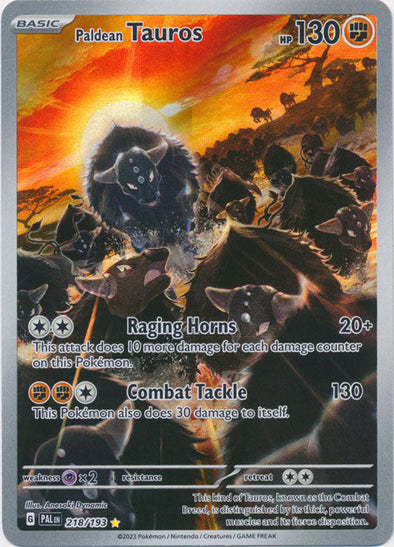 Paldean Tauros - 218/193 - Illustration Rare available at 401 Games Canada