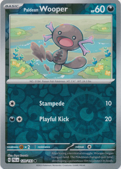 Paldean Wooper - 129/193 - Common - Reverse Holo available at 401 Games Canada