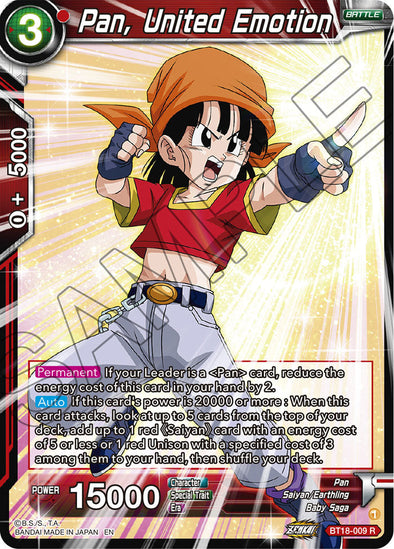 Pan, United Emotion - BT18-009 - Rare available at 401 Games Canada