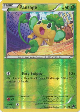 Pansage - 5/162 - Common - Reverse Holo available at 401 Games Canada