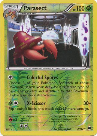 Parasect - 2/162 - Rare - Reverse Holo available at 401 Games Canada