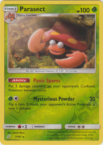Parasect - 7/181 - Rare - Reverse Holo available at 401 Games Canada