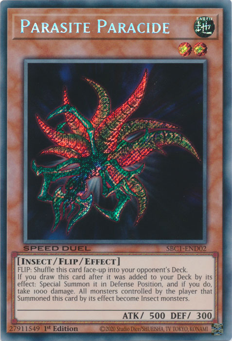 Parasite Paracide (Secret Rare) - SBC1-END02 - Secret Rare - 1st Edition available at 401 Games Canada