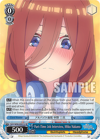 Part-Time Job Interview, Miku Nakano - 5HY/W90-E091S - Super Rare available at 401 Games Canada