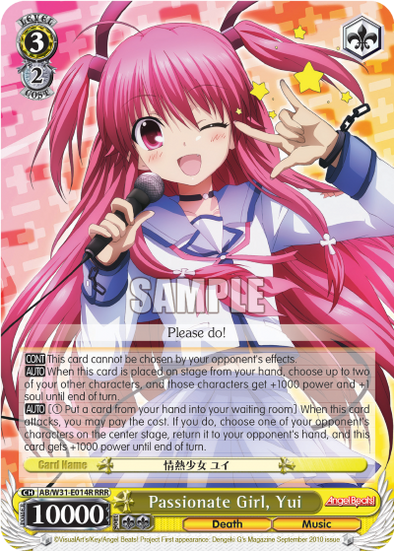 Passionate Girl, Yui - AB/W31-E014R - Triple Rare available at 401 Games Canada