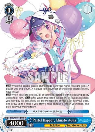 Pastel Rapper, Minato Aqua - HOL/W104-E119R - Rare available at 401 Games Canada