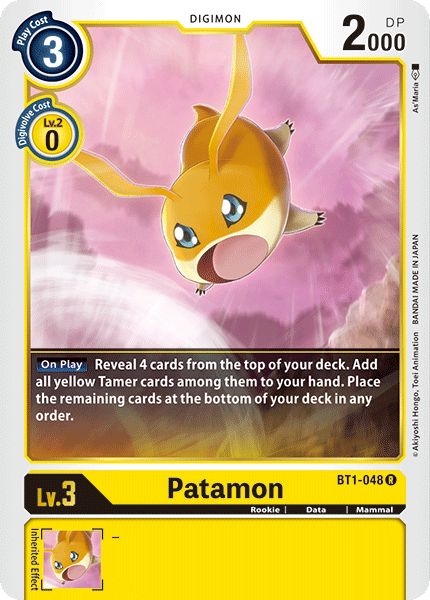 Patamon - BT1-048 - Rare available at 401 Games Canada