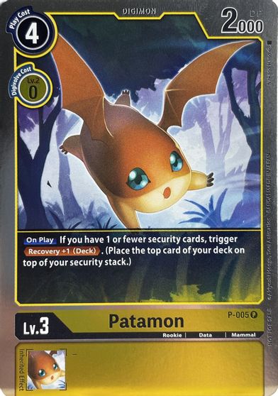 Patamon - P-005 - (Silver) Promo available at 401 Games Canada