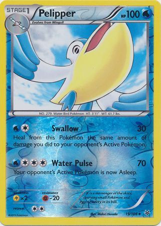 Pelipper - 19/108 - Uncommon - Reverse Holo available at 401 Games Canada