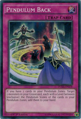 Pendulum Back - DUEA-EN078 - Super Rare - 1st Edition available at 401 Games Canada
