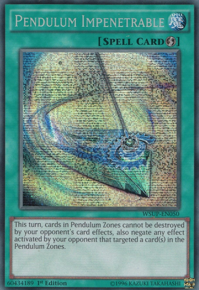 Pendulum Impenetrable - WSUP-EN050 - Prismatic Secret Rare - 1st Edition available at 401 Games Canada