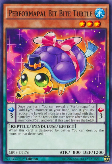 Performapal Bit Bite Turtle - MP16-EN176 - Common - 1st Edition available at 401 Games Canada