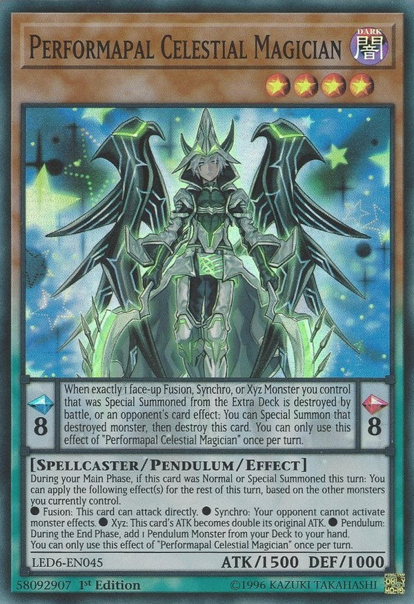 Performapal Celestial Magician - LED6-EN045 - Super Rare - 1st Edition available at 401 Games Canada