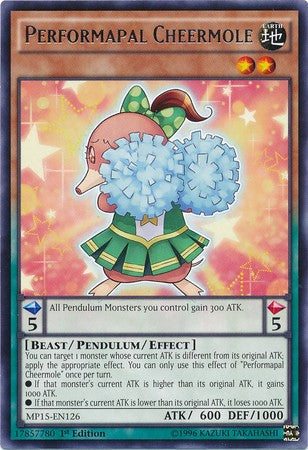 Performapal Cheermole - MP15-EN126 - Rare - 1st Edition available at 401 Games Canada