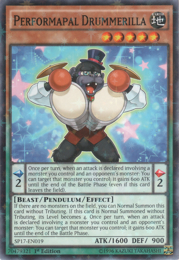 Performapal Drummerilla - SP17-EN019 - Starfoil Rare - 1st Edition available at 401 Games Canada