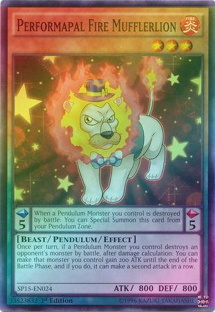 Performapal Fire Mufflerlion - SP15-EN024 - Shatterfoil Rare - 1st Edition available at 401 Games Canada