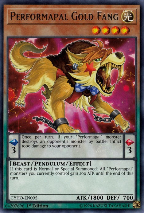 Performapal Gold Fang - CYHO-EN095 - Rare - 1st Edition available at 401 Games Canada