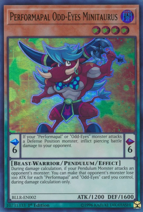 Performapal Odd-Eyes Minitaurus - BLLR-EN002 - Ultra Rare - 1st Edition available at 401 Games Canada