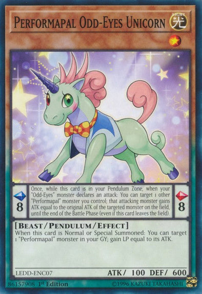 Performapal Odd-Eyes Unicorn - LEDD-ENC07 - Common - 1st Edition available at 401 Games Canada