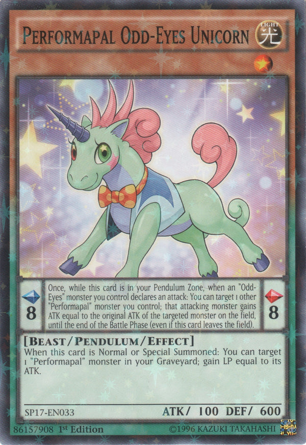 Performapal Odd-Eyes Unicorn - SP17-EN033 - Starfoil Rare - 1st Edition available at 401 Games Canada