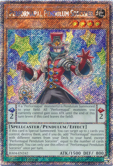Performapal Pendulum Sorcerer (Platinum Secret Rare) - RA04-EN242 - Platinum Secret Rare - 1st Edition