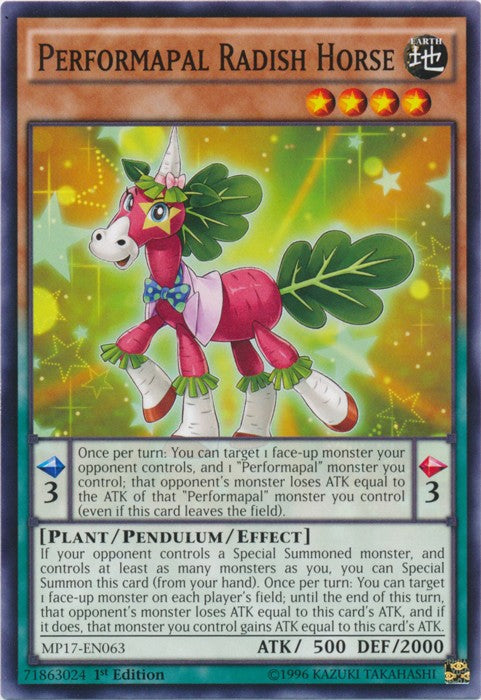 Performapal Radish Horse - MP17-EN063 - Common - 1st Edition available at 401 Games Canada