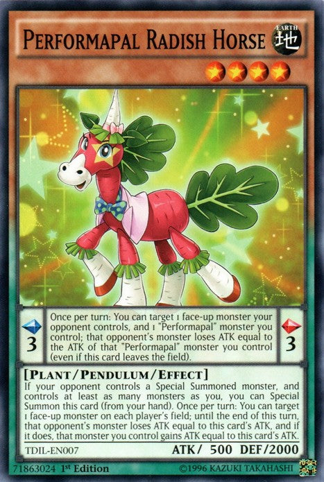 Performapal Radish Horse - TDIL-EN007 - Common - 1st Edition available at 401 Games Canada