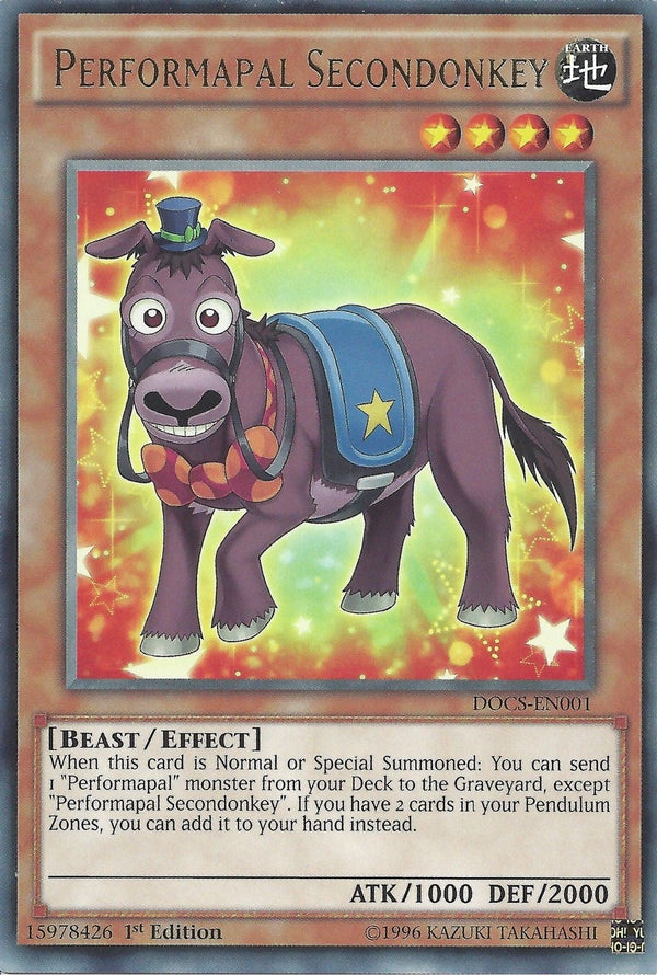 Performapal Secondonkey - DOCS-EN001 - Rare - 1st Edition available at 401 Games Canada