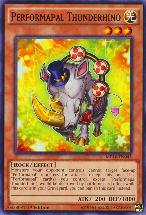 Performapal Thunderhino - MP16-EN045 - Common - 1st Edition available at 401 Games Canada