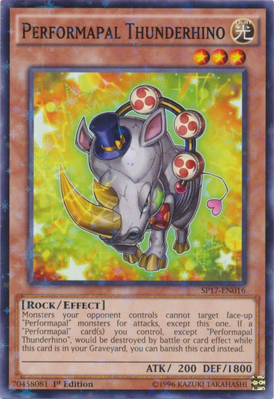 Performapal Thunderhino - SP17-EN016 - Starfoil Rare - 1st Edition available at 401 Games Canada