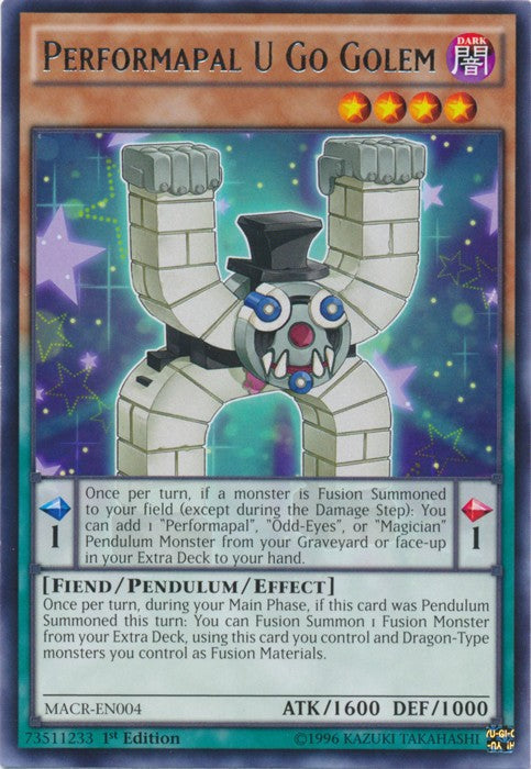 Performapal U Go Golem - MACR-EN004 - Rare - 1st Edition available at 401 Games Canada