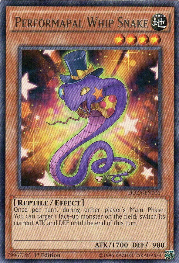 Performapal Whip Snake - DUEA-EN006 - Rare - 1st Edition available at 401 Games Canada