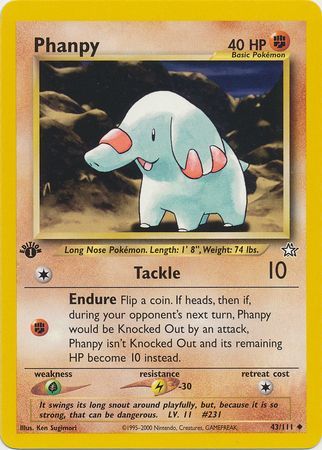 Phanpy - 43/111 - Uncommon - 1st Edition available at 401 Games Canada