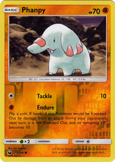 Phanpy - 72/168 - Common - Reverse Holo available at 401 Games Canada