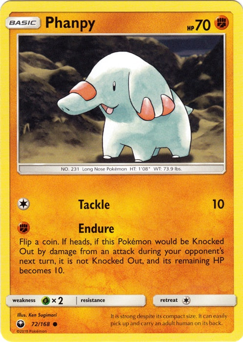 Phanpy - 72/168 - Common available at 401 Games Canada