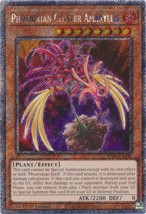 Phoenixian Cluster Amaryllis (Platinum Secret Rare) - RA04-EN136 - Platinum Secret Rare - 1st Edition