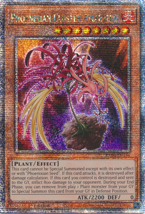 Phoenixian Cluster Amaryllis - RA04-EN136 - Quarter Century Secret Rare - 1st Edition