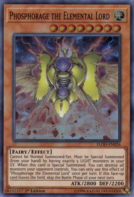 Phosphorage the Elemental Lord - FLOD-EN026 - Super Rare - 1st Edition available at 401 Games Canada