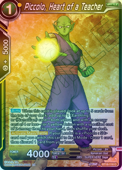 Piccolo, Heart of a Teacher - BT18-116 - Common (Foil) available at 401 Games Canada