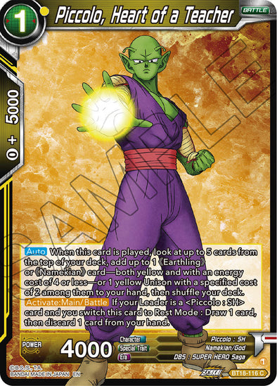 Piccolo, Heart of a Teacher - BT18-116 - Common available at 401 Games Canada